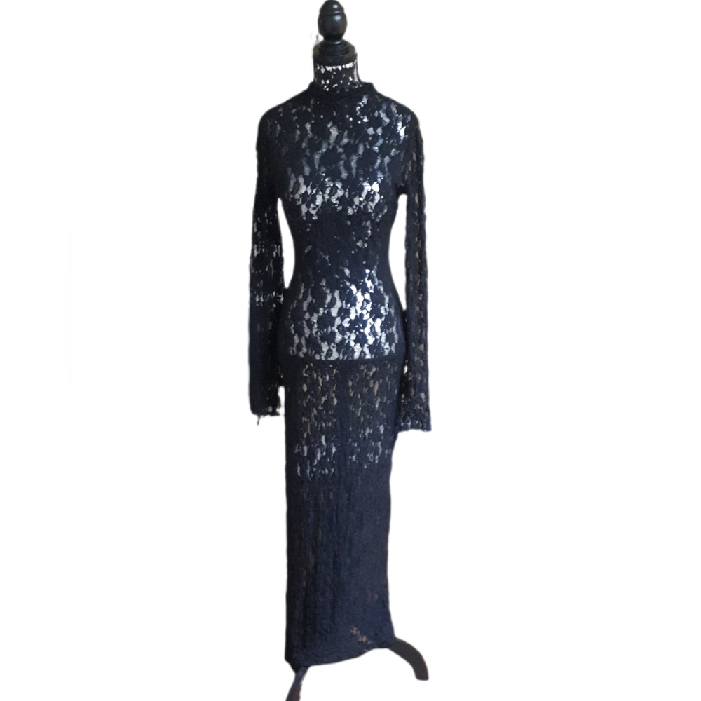 Zara Black Lace Long Dress